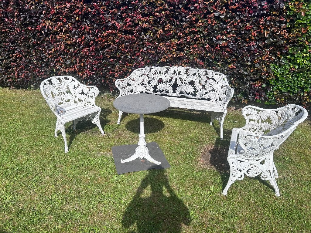 Tuinmeubel met tafeltje, Tuin en Terras, Ophalen, Overige materialen, Gebruikt, Bank
