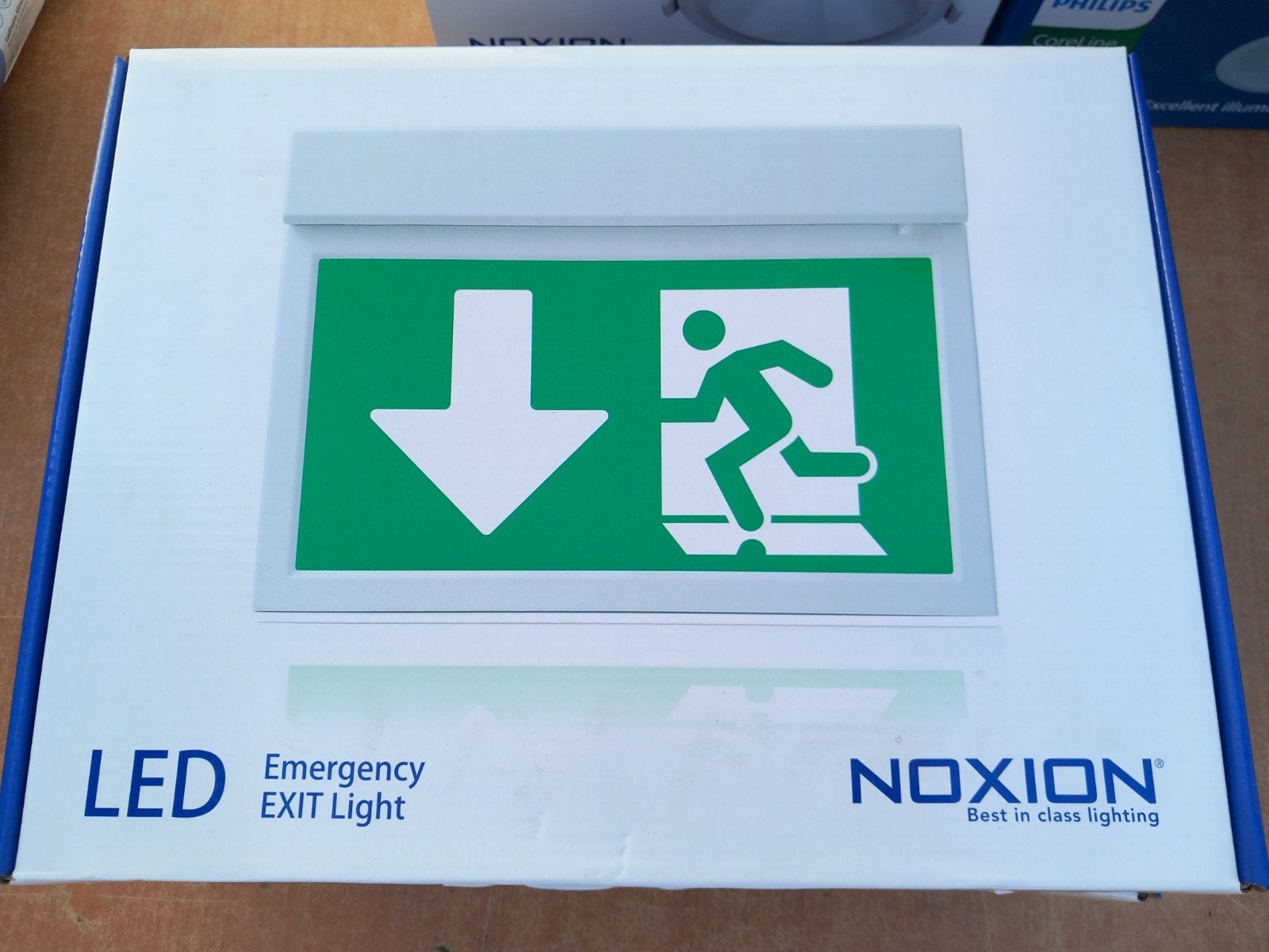 Noxiion noodverlichting met nooduitgang  plaatje, Ophalen of Verzenden, Nieuw