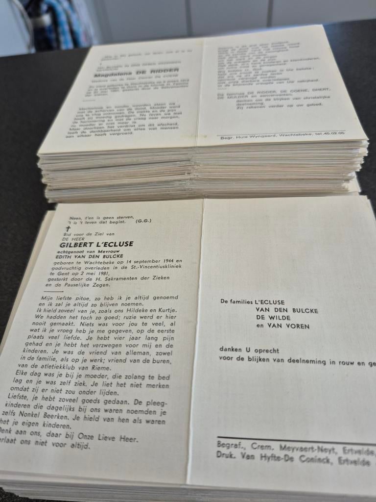 Bidprentjes Wachtebeke, Verzamelen, Bidprentjes en Rouwkaarten, Ophalen of Verzenden