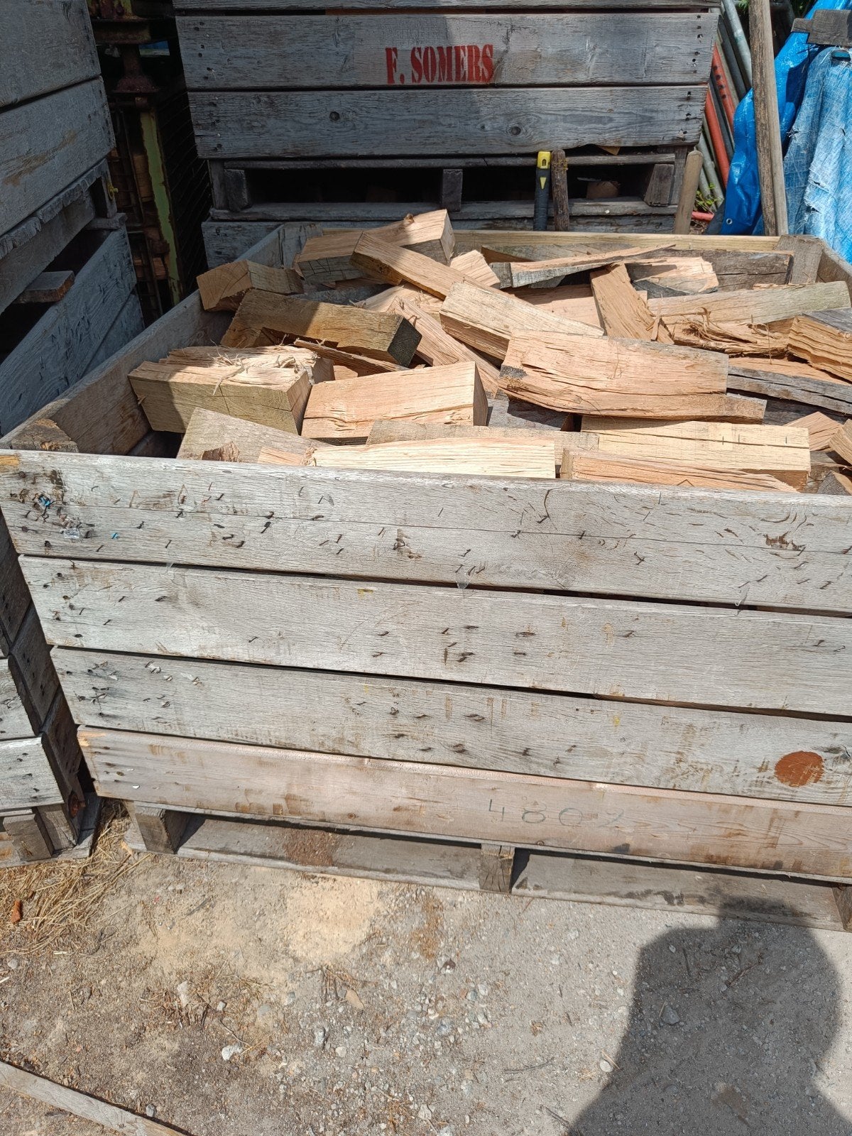 Te koop: eiken brandhout, op maat gezaagd en gekliefd ., Tuin en Terras, Brandhout, 3 tot 6 m³, Ophalen, Eikenhout, Blokken