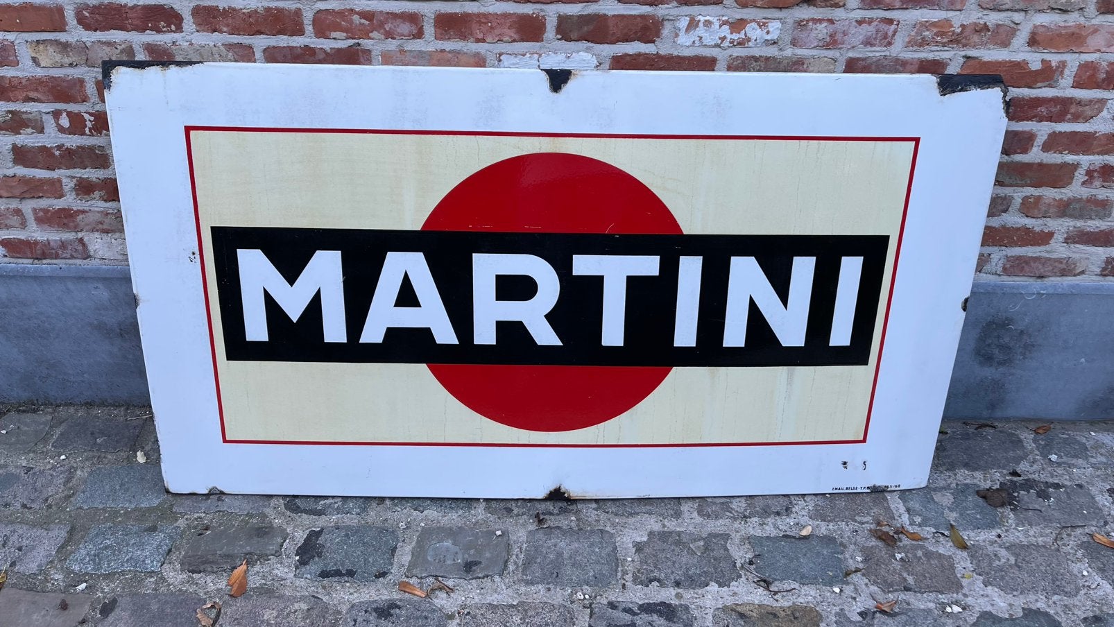 Assiette en émail Martini., Enlèvement, Utilisé, Panneau publicitaire