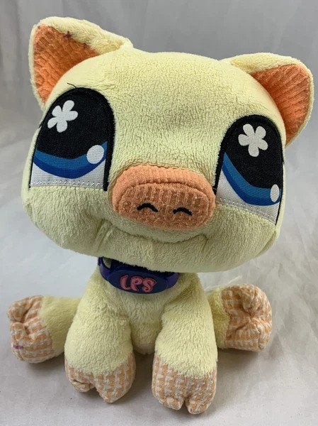 Peluche cochon Littlest Pet Shop LPS VIP jaune 2007, Enfants & Bébés, Jaune, Overige karakters, Comme neuf, Autres types