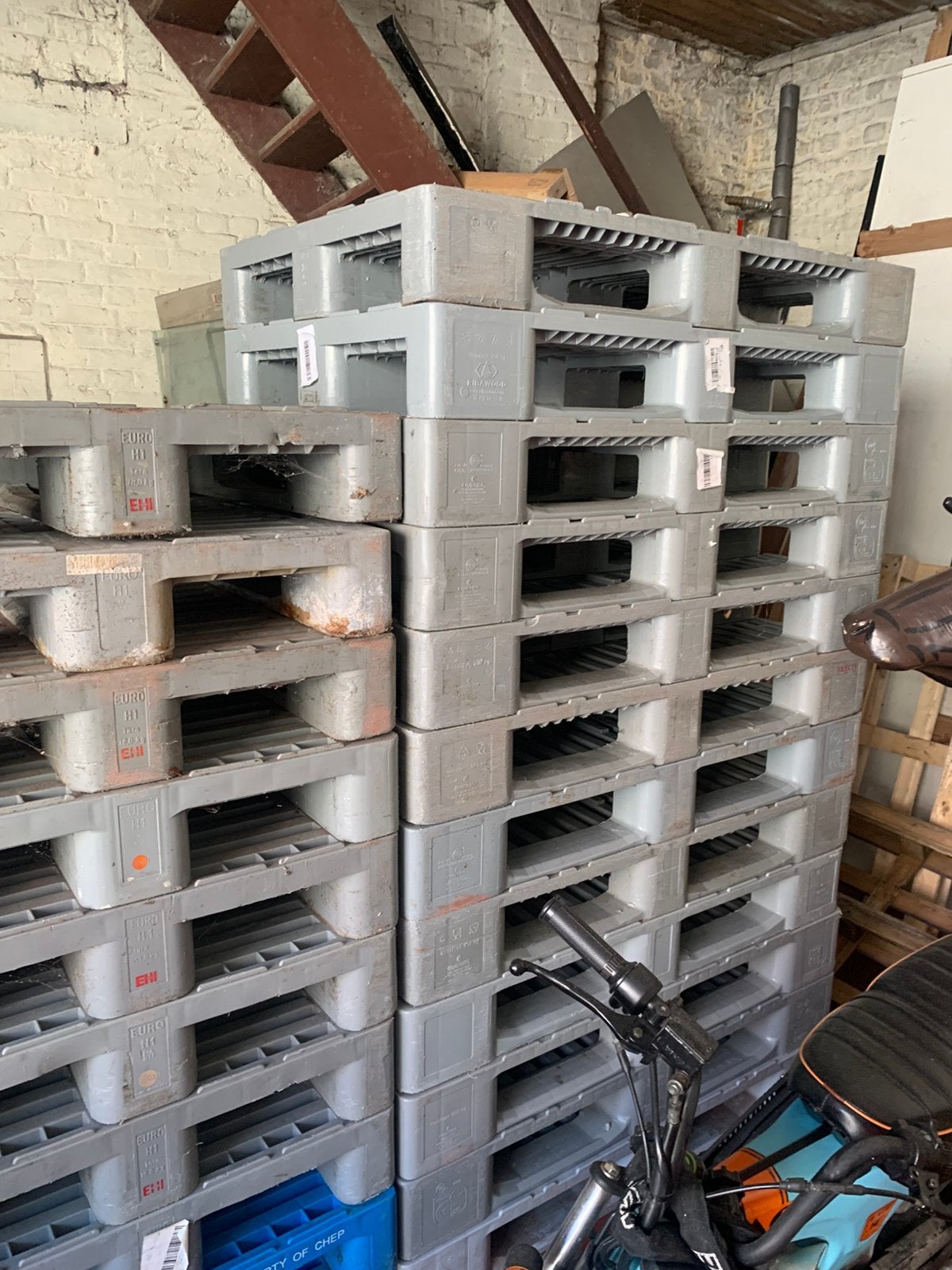 Palletten plastic grijs H1, Doe-het-zelf en Bouw, Ophalen, Gebruikt