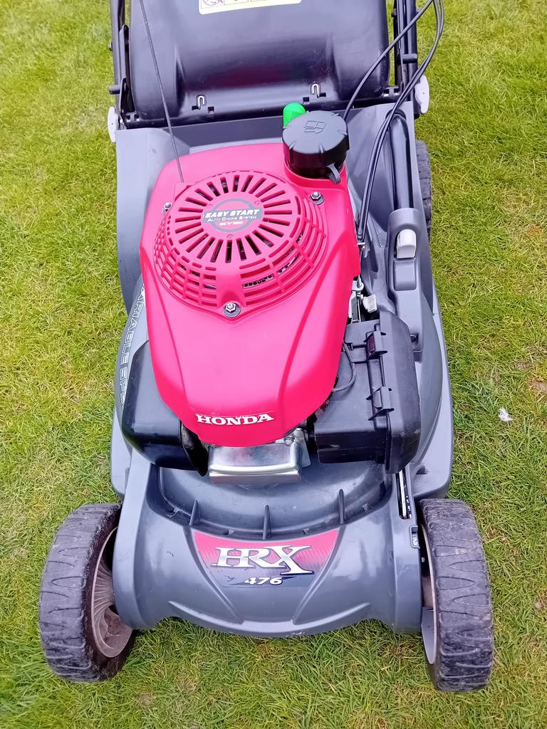 Honda HRX 476 met mulch, Ophalen, Opvangzak, Zo goed als nieuw, Benzine-grasmaaier