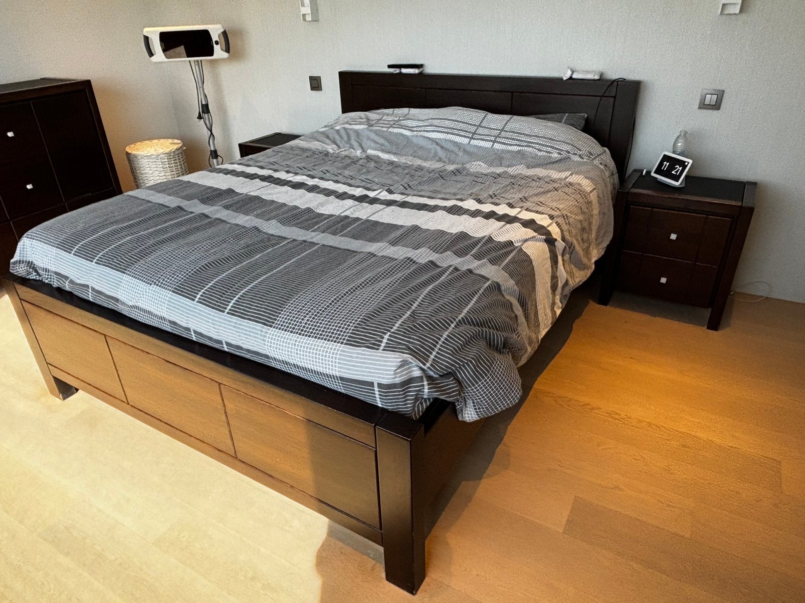 Eiken slaapkamer - liefst asap ophalen wegens plaatsgebrek, Huis en Inrichting, Ophalen, Gebruikt, Bruin, Tweepersoons