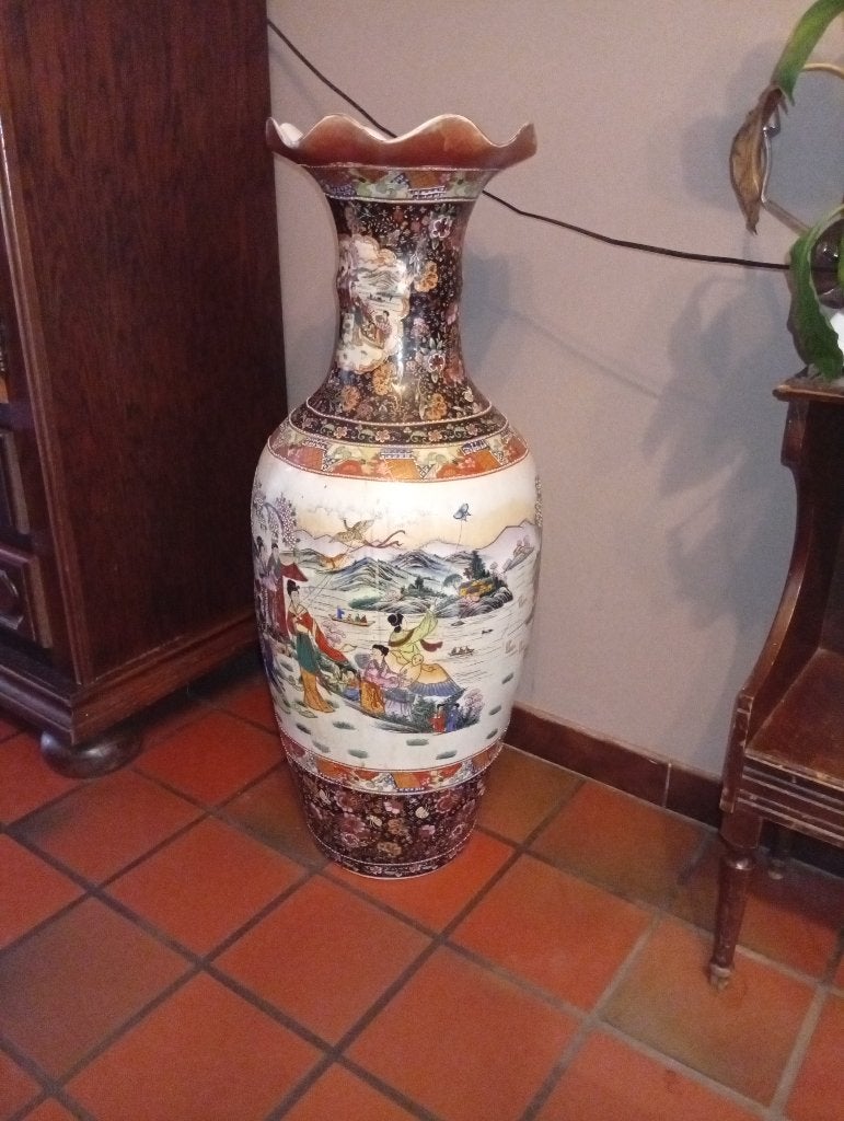 Chinese vaas, Huis en Inrichting, Woonaccessoires | Vazen, Ophalen, Zo goed als nieuw, Overige materialen, 94 cm