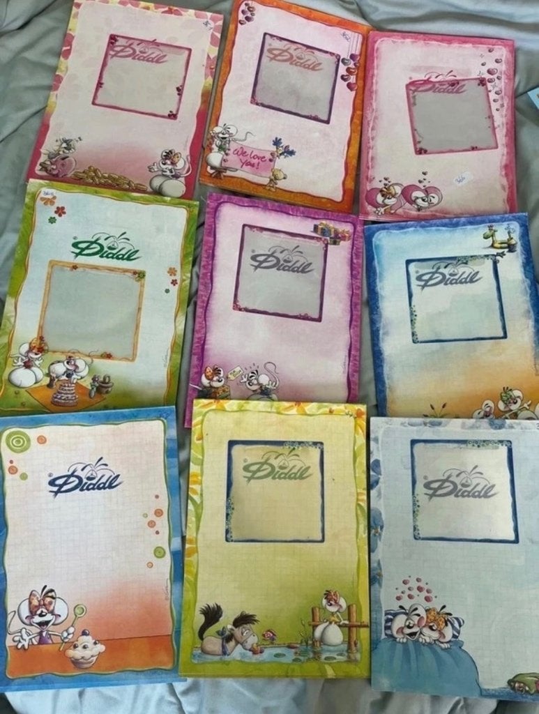 9 A5 blaadjes, Ophalen, Diddl, Zo goed als nieuw, Papier, Kaart of Schrift