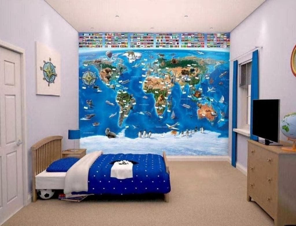 Wereldkaart Poster Behang Walltastic - VAN 75,- VOOR 39,-!, Kinderen en Baby's, Kinderkamer | Inrichting en Decoratie, Ophalen of Verzenden