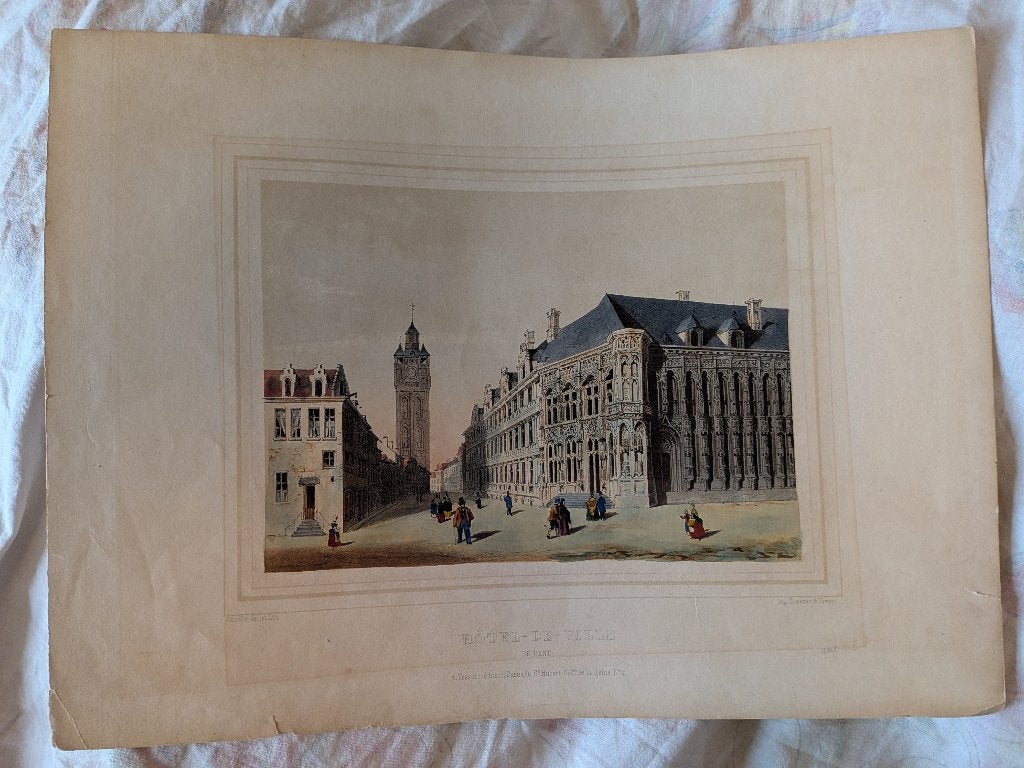 19de eeuwse tekening stadhuis Gent, Ophalen of Verzenden