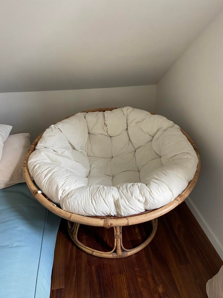 Fauteuil papasan en rotin, Enlèvement, Utilisé, Bois