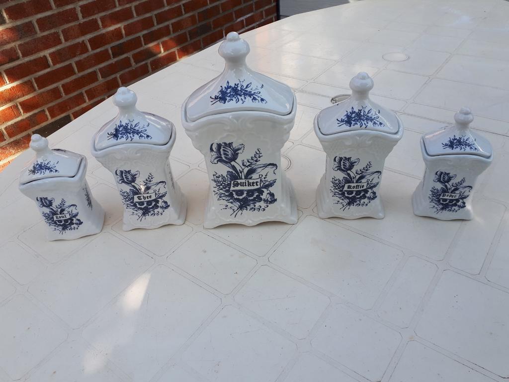 Anciens pots à épices 5 en Delf., Antiquités & Art, Enlèvement