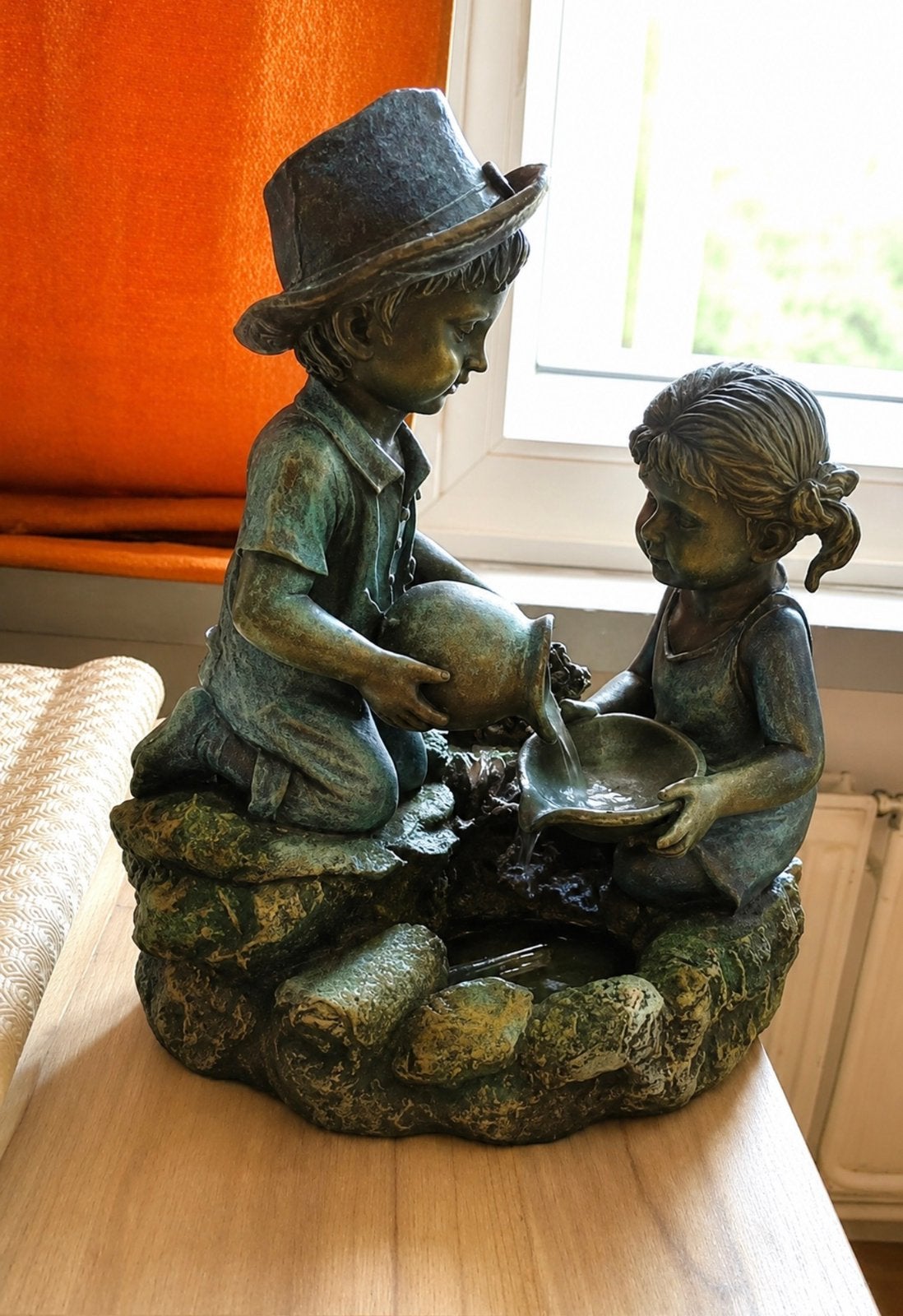 Statue fontaine de Jardin  REGINA - Ubbink H 46 cm, Jardin & Terrasse, Pièces d'eau & Fontaines, Enlèvement, Comme neuf, Fontaine