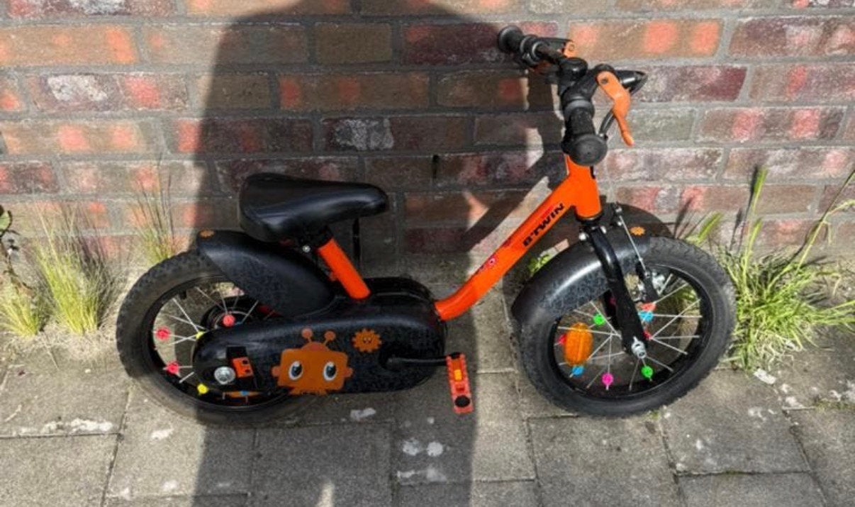 Kinderfiets Champ – oranje/zwart, Enlèvement, Comme neuf