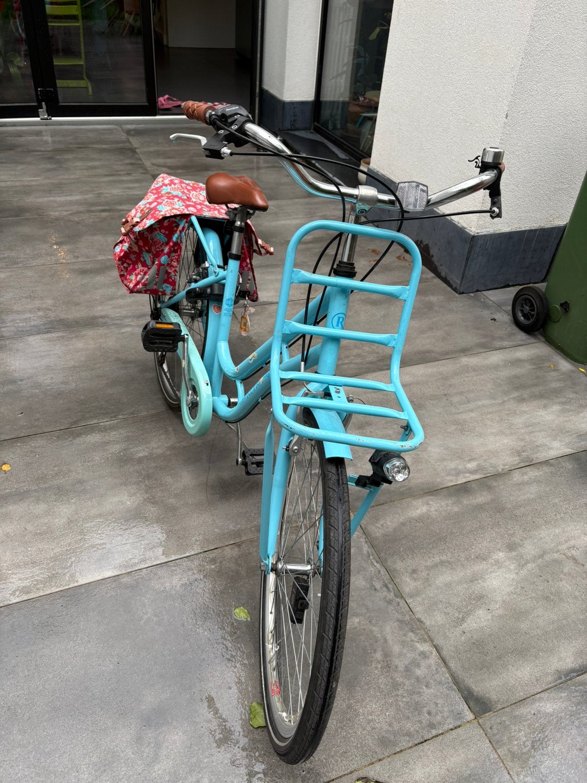 Retro 26 inch Meisjesfiets met 6 versnellingen Pastel Blauw, Gebruikt, Velgrem, Versnellingen, Ophalen