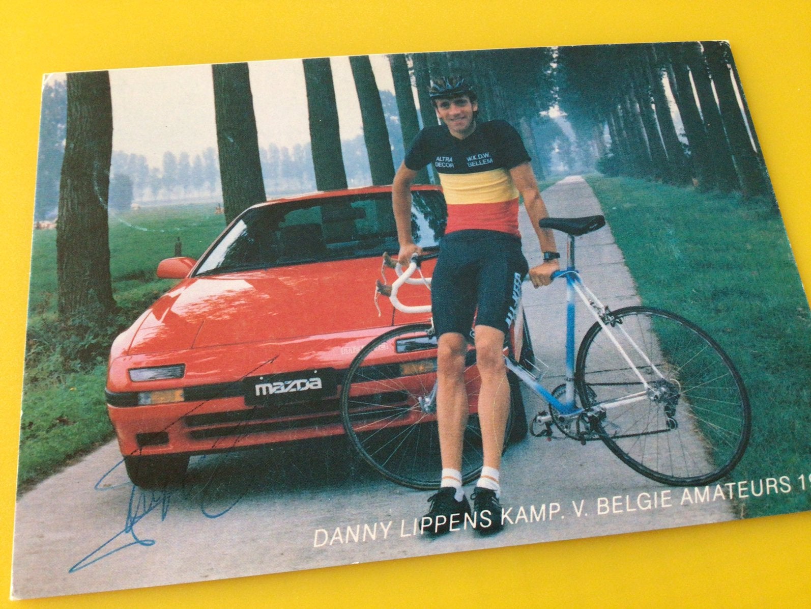 Wielerkaart 1987 bk team zeeleeuw danny lippens signe, Envoi