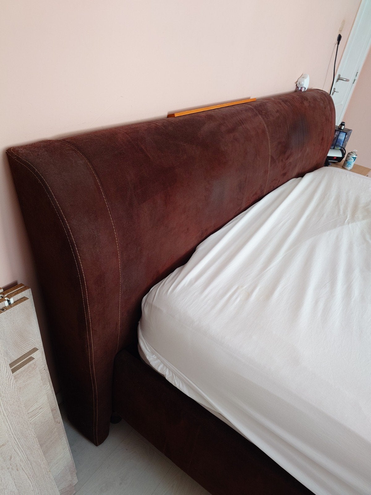 KINGSIZE BED MET MATRAS, Ophalen, Gebruikt, Tweepersoons, Bruin