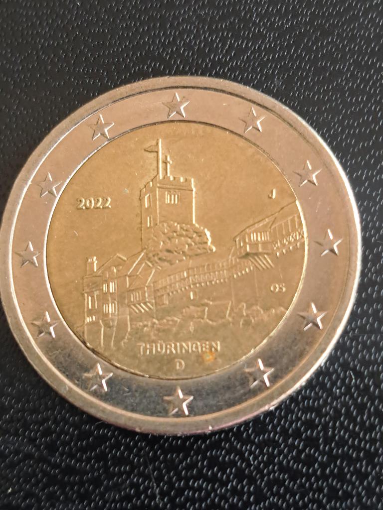 2022 J Duitsland 2 euro Thüringen, Hamburg, Verzenden, Duitsland, 2 euro, Losse munt
