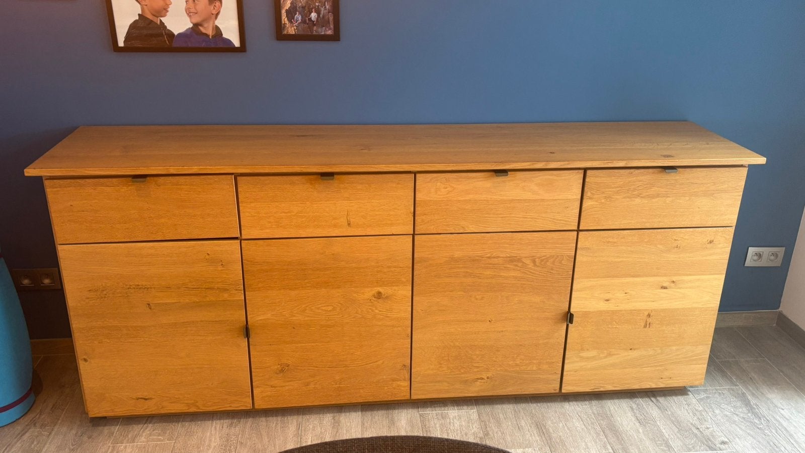 Dressoir eikenhout 2m20 lang, Huis en Inrichting, Ophalen, Gebruikt, 200 cm of meer, Met lade(s)