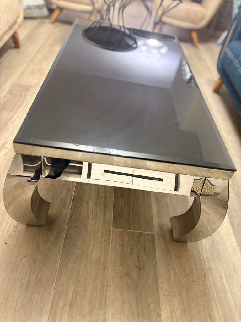 Tafel met drie kleine tafels, Huis en Inrichting, Ophalen, Gebruikt, Glas