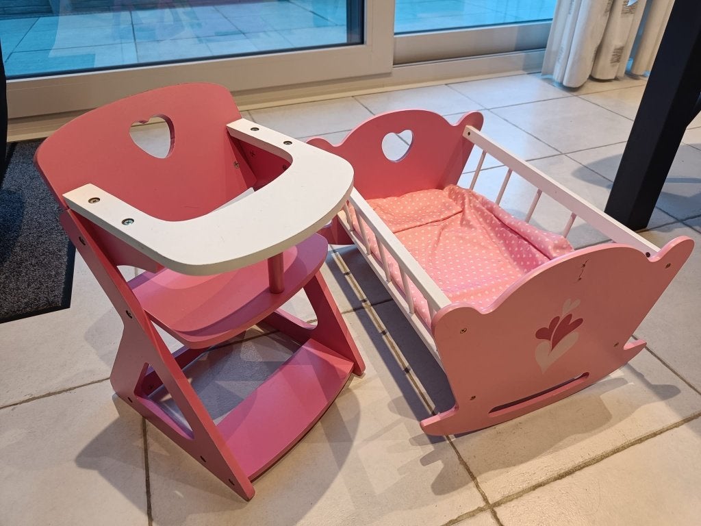 Poppen bed, eetstoel, buggy, Kinderen en Baby's, Ophalen, Gebruikt, Babypop