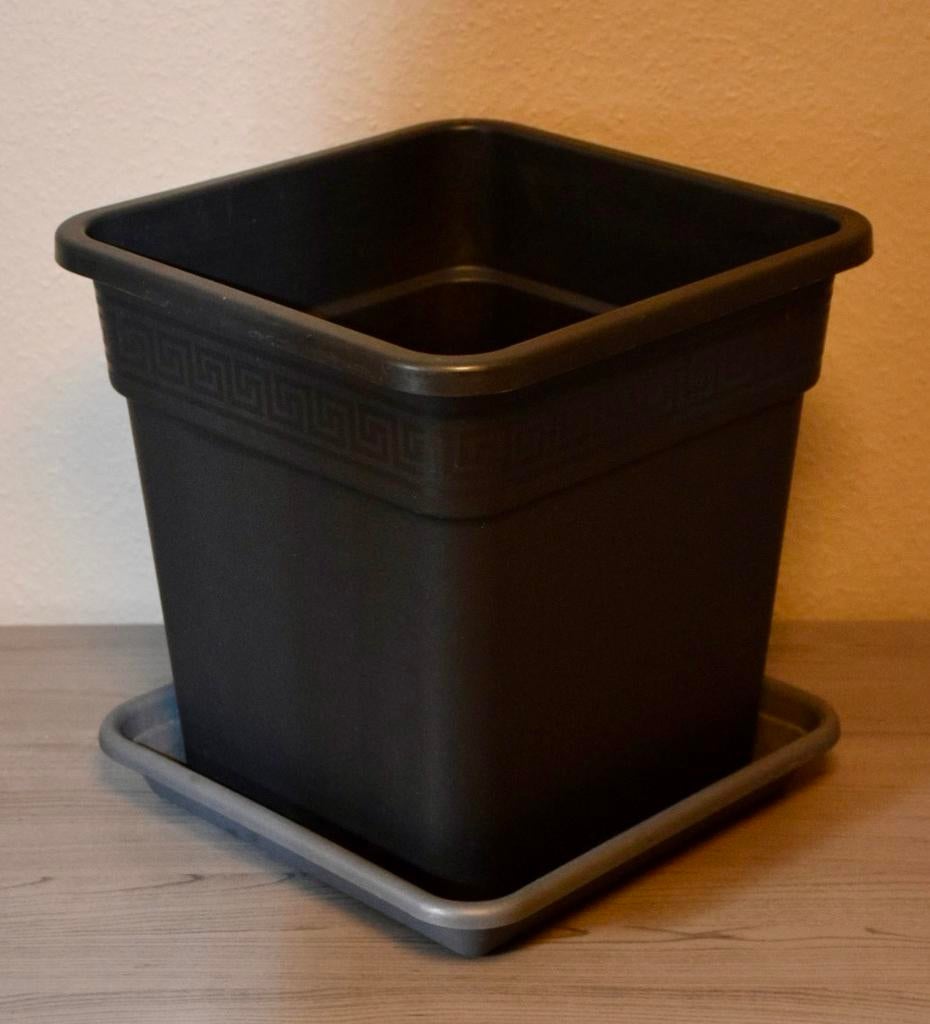 6 Bloempotten 30 liter + 6 onderzetters ELHO, Tuin en Terras, Ophalen, Gebruikt, Kunststof, Balkon