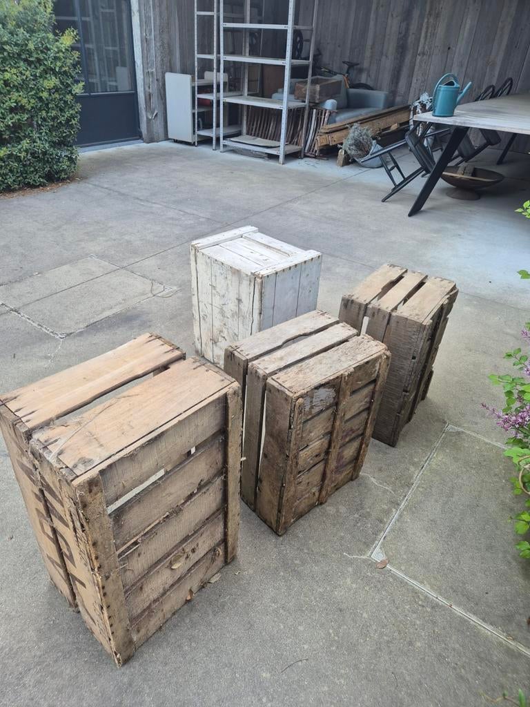 Vintage houten fruitkisten / kratten, Huis en Inrichting, Woonaccessoires | Kisten, Ophalen