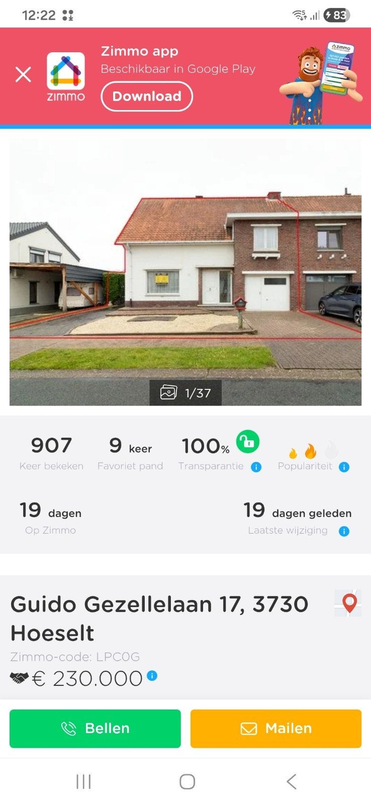 huis te koop, halfopen bebouwing, Immo, Hoekwoning, Hoeselt