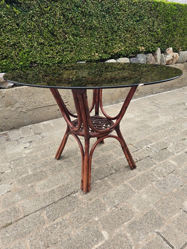 Rotan tafel, Tuin en Terras, Ophalen, Rotan