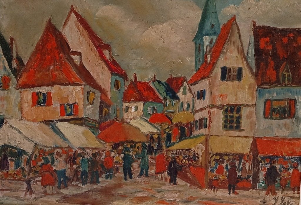 SCHILDERIJ GESIGNEERD (ALFONS BLOMME), Antiek en Kunst, Kunst | Schilderijen | Klassiek, Ophalen of Verzenden