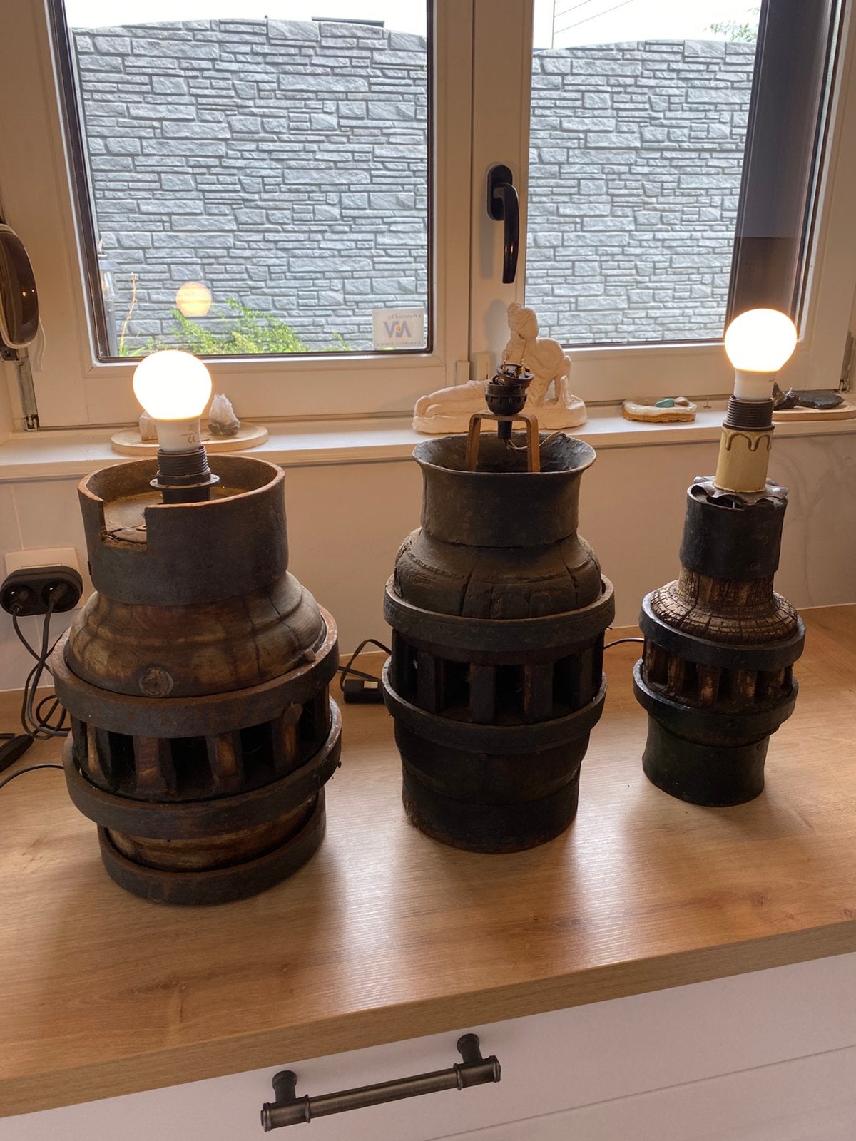 Moyeux de chariot abat- jour ( lampe ), Enlèvement, Utilisé, Bois