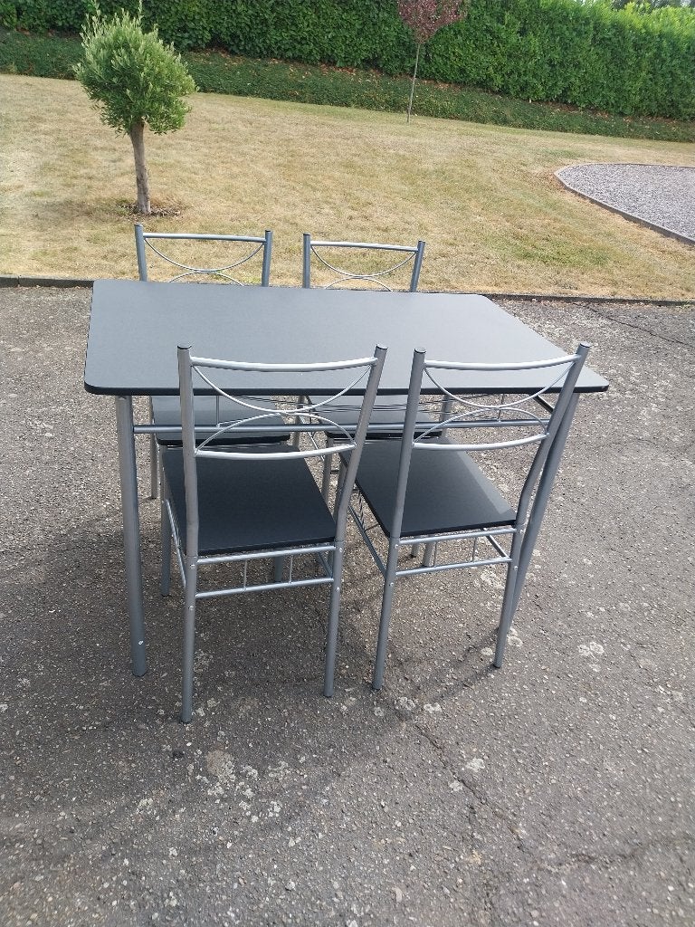 table et 4 chaises de cuisine, Enlèvement, Neuf