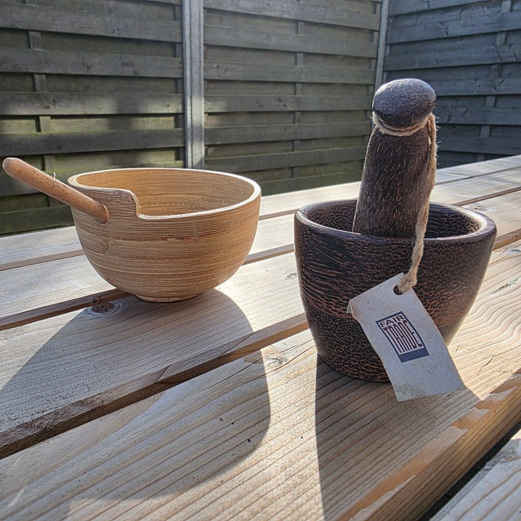 AFRIKAANSE POTJES 1 MET STAMPER EN 1 MET LEPEL, Ophalen of Verzenden, Nieuw