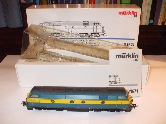 Märklin NMBS eloc reeks 55 34671 37672 37673, Ophalen, Wisselstroom, Locomotief, Zo goed als nieuw