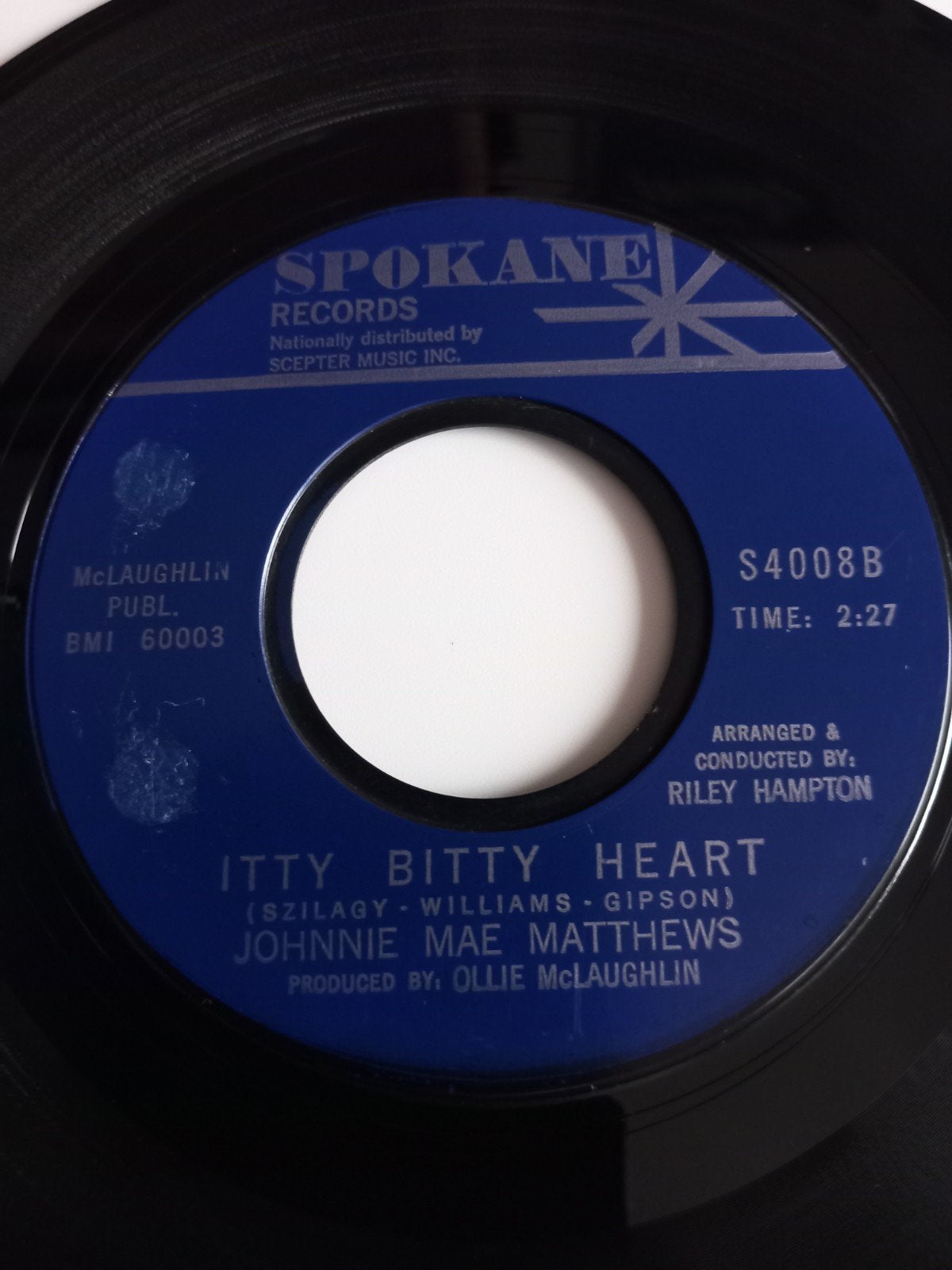 JOHNNY MAE MATTHEWS. ITTY BITTY HEART. 45T