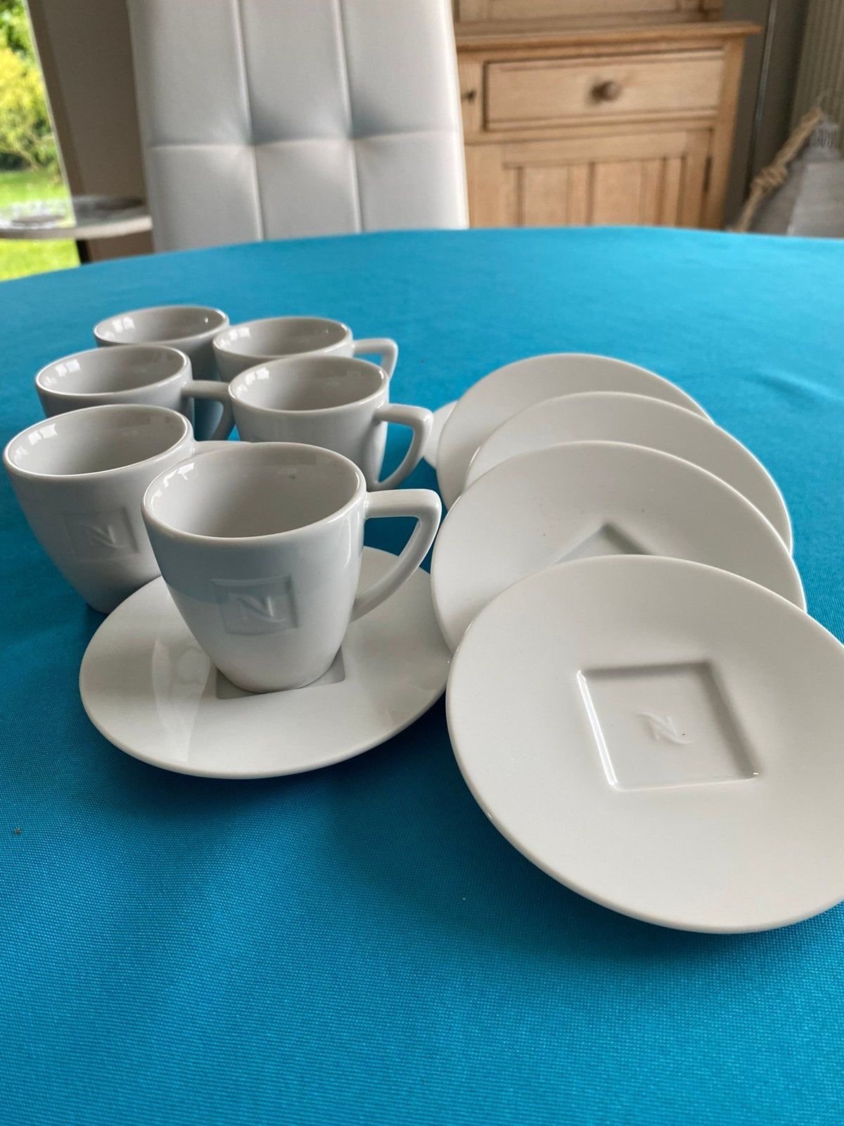 Lot de 6 tasses avec sous tasses Nespresso, Enlèvement ou Envoi, Comme neuf, Porcelaine, Tasse et/ou soucoupe