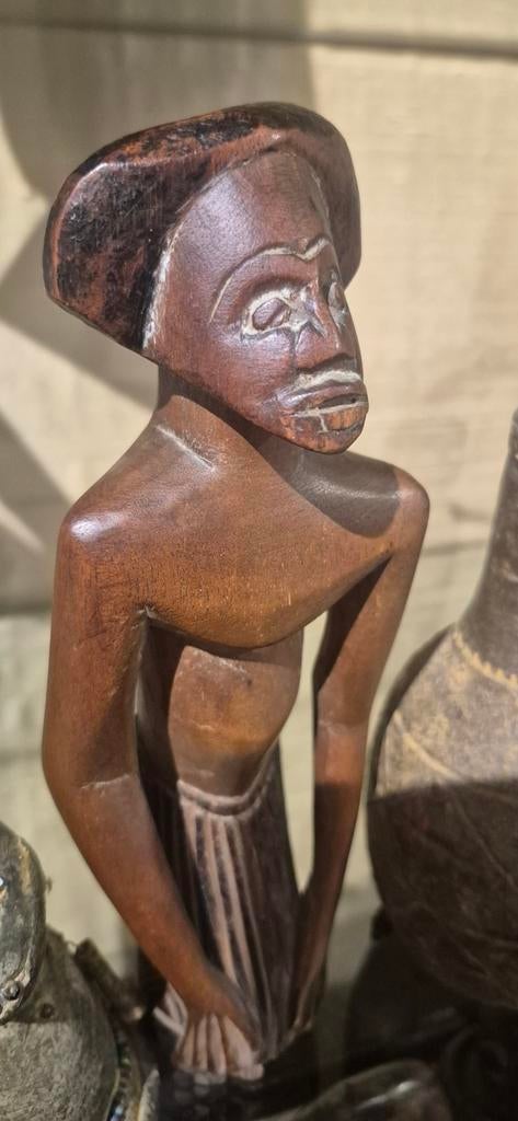 Hele oude congo bembe beeld beeldje, Ophalen of Verzenden, Beeld
