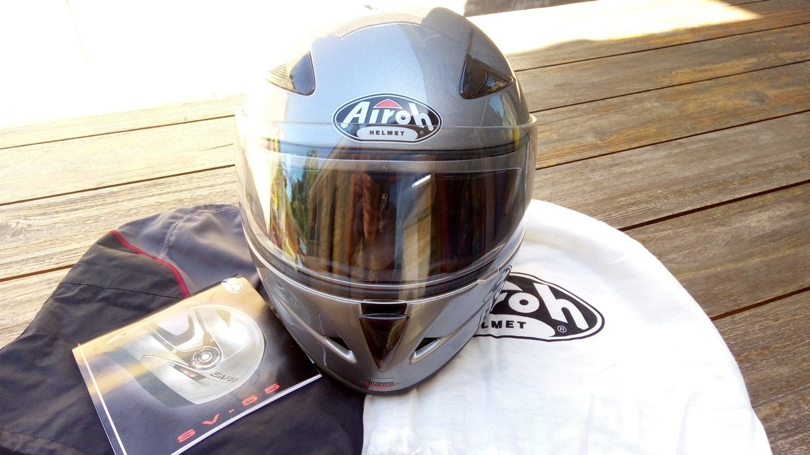 helm airoh.... SV-55.....maat L 59-60....met binnenmuts..., Autres marques, Seconde main, Enlèvement, Casque système