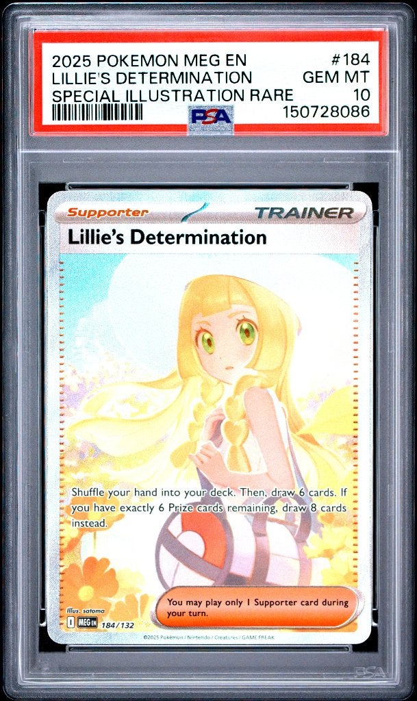 Lillie's Determination MEG 184 PSA 10, Ophalen of Verzenden, Nieuw, Losse kaart