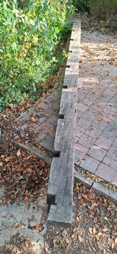 Eiken balk, Tuin en Terras, Ophalen, Gebruikt, Hardhout, 250 cm of meer