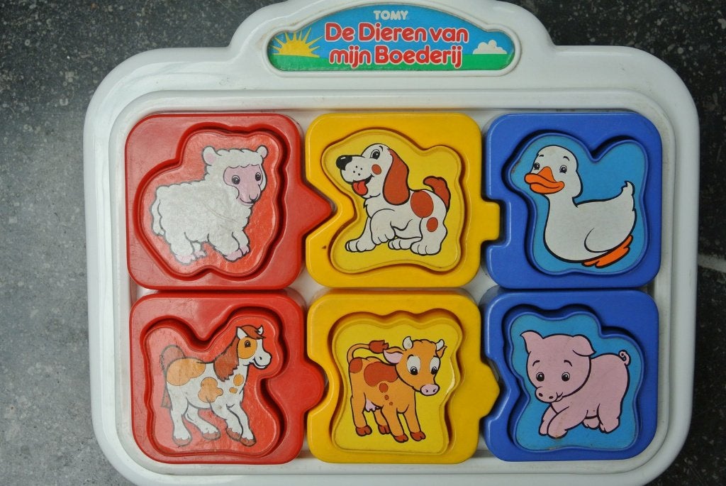 Tomy blokkenpuzzel boerderij, Ophalen of Verzenden