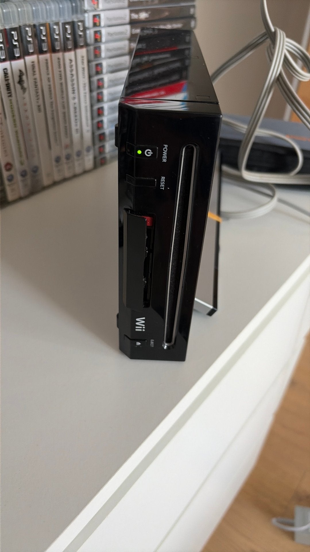 Zwarte wii console met kabels, Ophalen of Verzenden, Zo goed als nieuw