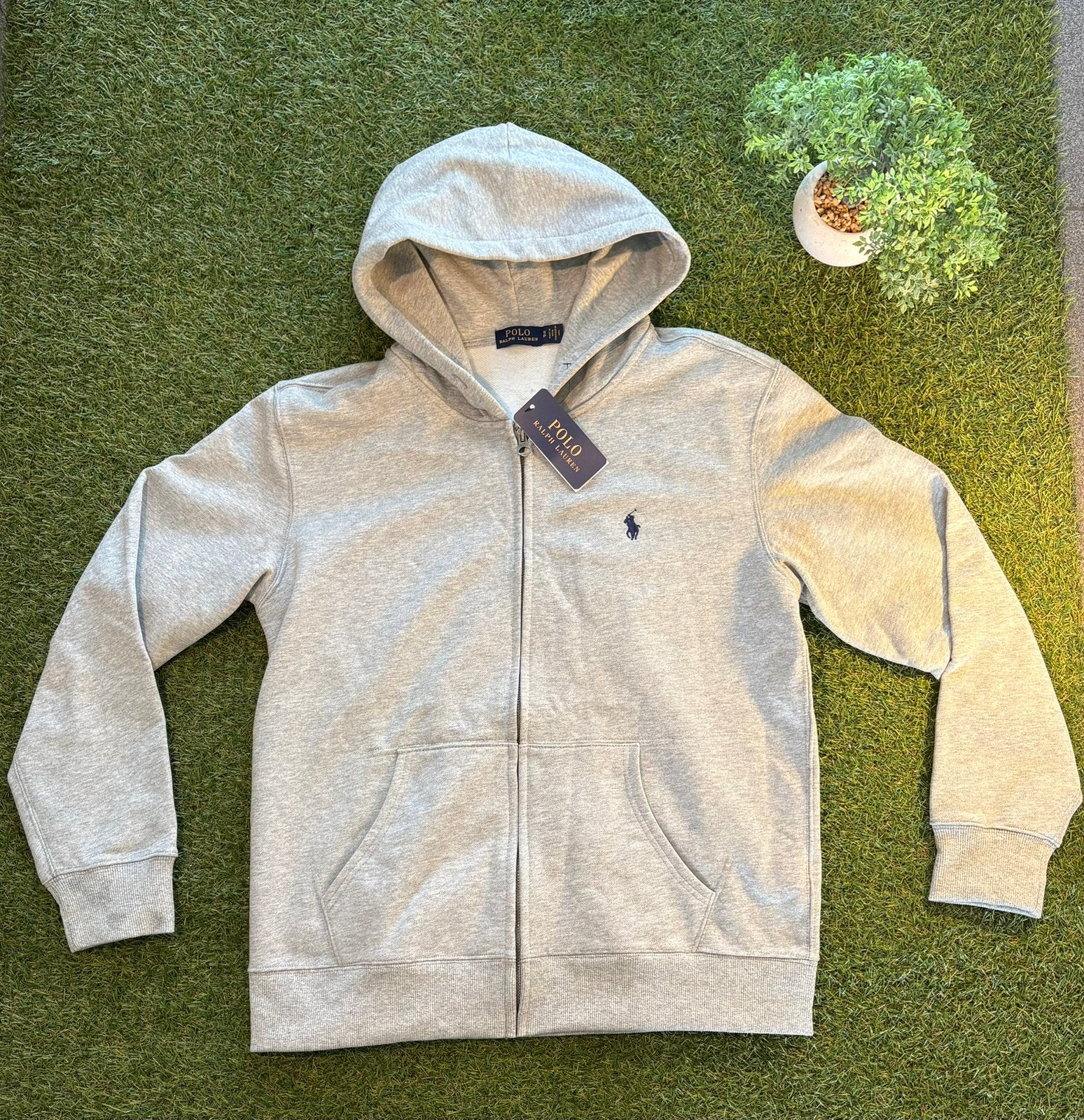 Polo Ralph Lauren Zipper Hoodie – Maat S, Ophalen, Nieuw, Maat 46 (S) of kleiner, Grijs