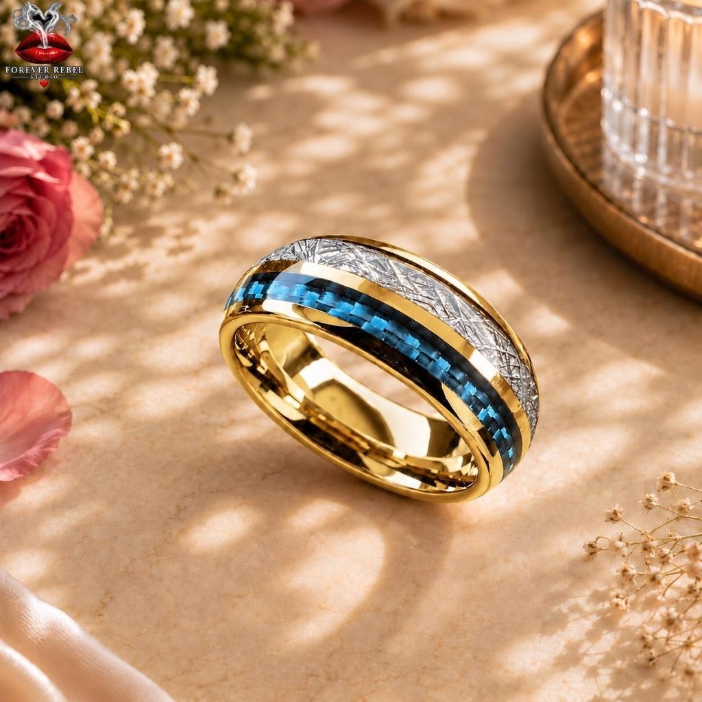 Wolfraam Trouwringen - Tavian Bluecrest Goud Diverse Maten, Handtassen en Accessoires, Verzenden, Nieuw, Dame of Heer, Goud