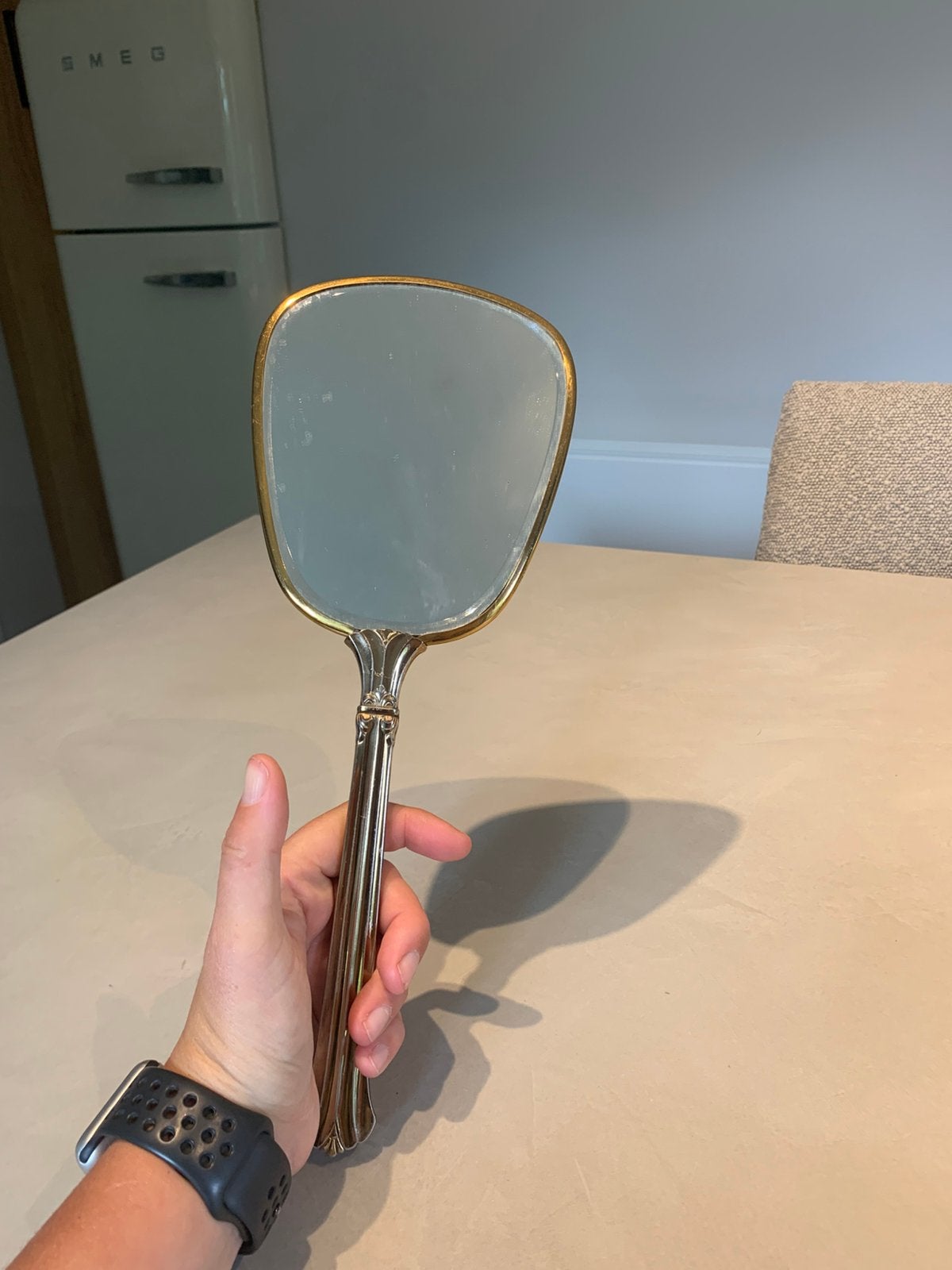 miroir à main vintage/ancien — Modèle élégant pour coiffeuse, Enlèvement ou Envoi