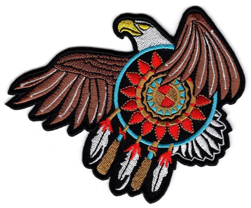 Indiaan Eagle Dreamcatcher stoffen opstrijk patch embleem #6, Motoren, Accessoires | Overige, Nieuw, Verzenden