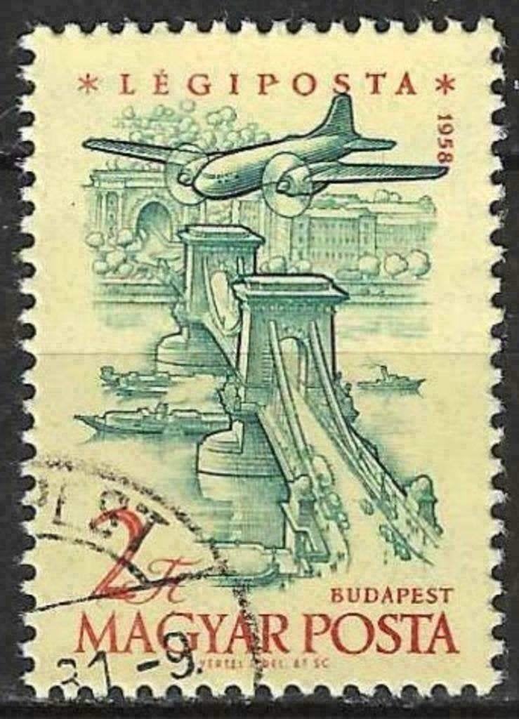Hongarije 1958/1959 - Yvert 218PA - Zicht op Steden (ST), Verzenden, Gestempeld
