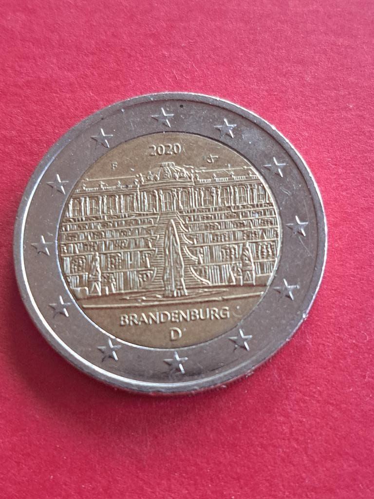 2020 F Allemagne 2 euros Brandebourg Stuttgart, Envoi, Allemagne, 2 euros, Monnaie en vrac