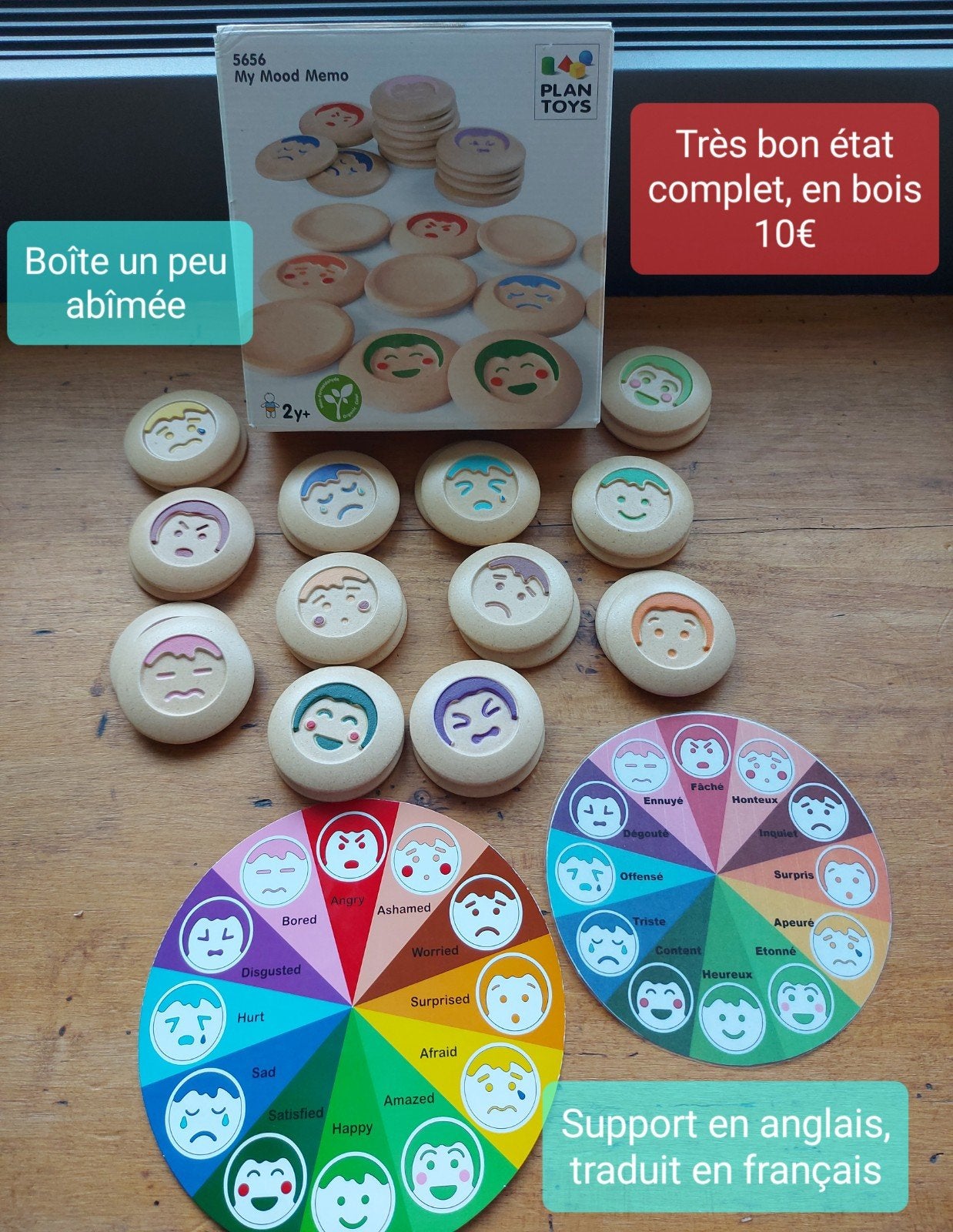 Memo des émotions, en bois, Enlèvement ou Envoi