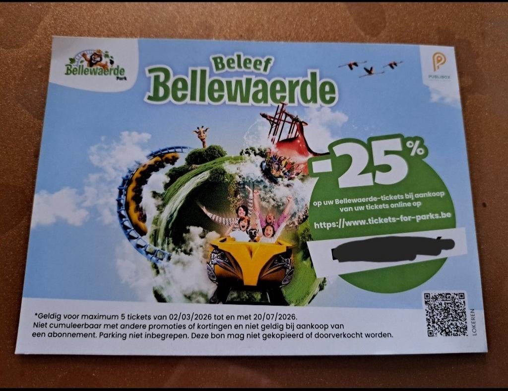 Walibi en Bellewaerde, Tickets en Kaartjes