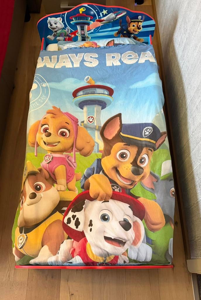 Paw patrol peuterbed, volledige set, Matelas, 70 à 85 cm, Comme neuf, Enlèvement